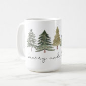 Christmas Trees Merry & Bright Ceramig Mug コーヒーマグカップ (正面左)