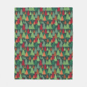 Christmas Trees Pattern フリースブランケット (正面)