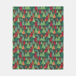 Christmas Trees Pattern フリースブランケット