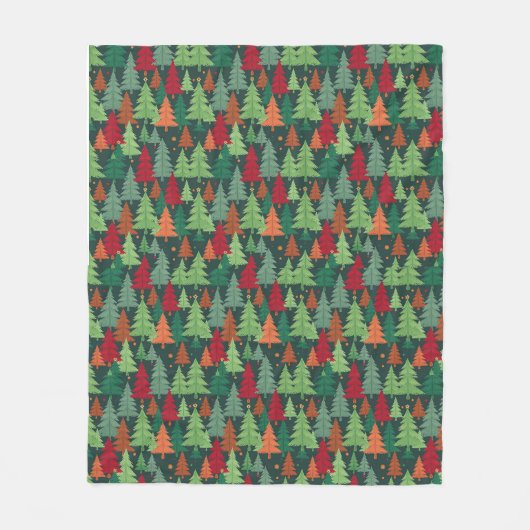 Christmas Trees Pattern フリースブランケット (正面)