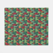 Christmas Trees Pattern フリースブランケット (正面(横))