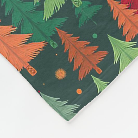 Christmas Trees Pattern フリースブランケット (角)
