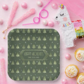 Christmas Trees Pattern Green ID863 ペーパープレート (パーティー)