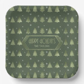 Christmas Trees Pattern Green ID863 ペーパープレート (正面)