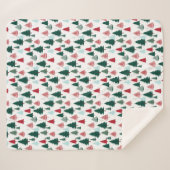 Christmas Trees Pine Forest Cozy Patterned シェルパブランケット (正面(横))