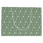 Christmas trees Pine Nature Forest Xmas watercolor ラージペーパーバッグ (裏面)