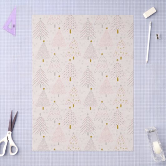 Christmas Trees Pink 薄葉紙 (クラフト)