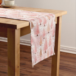 Christmas Trees Pink Table Runner ショートテーブルランナー