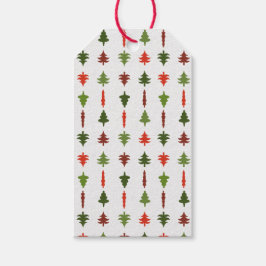 Christmas Trees Red and Green Holiday Gift Tags ギフトタグ