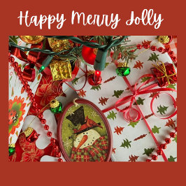 Christmas Trees Red and Green on White ラッピングペーパー