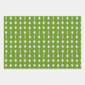 Christmas Trees Red, White, and Green 3 ラッピングペーパーシート (正面2)