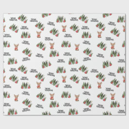 Christmas Trees & Reindeer Wrapping Paper ラッピングペーパー