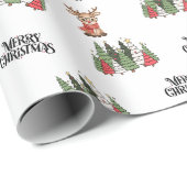 Christmas Trees & Reindeer Wrapping Paper ラッピングペーパー (ロールコーナー)