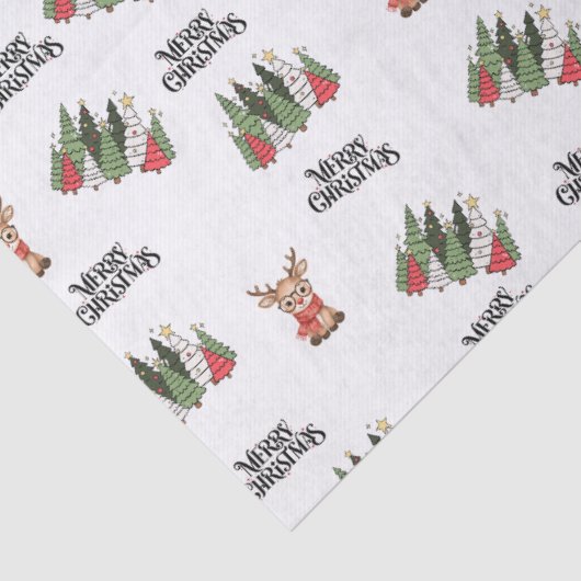 Christmas Trees & Reindeer Wrapping Paper 薄葉紙 (詳細)