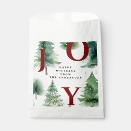 Christmas Trees Rustic Greenery Holiday Red Joy フェイバーバッグ