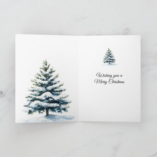 Christmas Trees Santa in Sleigh Reindeer カード (内部)