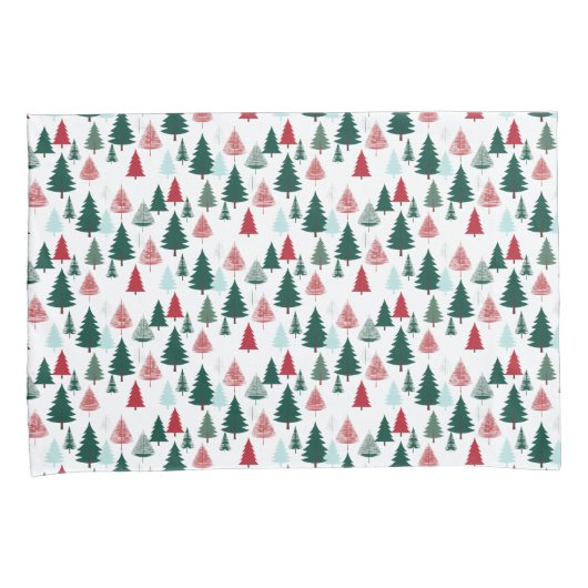 Christmas Trees Scandi Pine Forest Cozy Patterned 枕カバー (正面右)