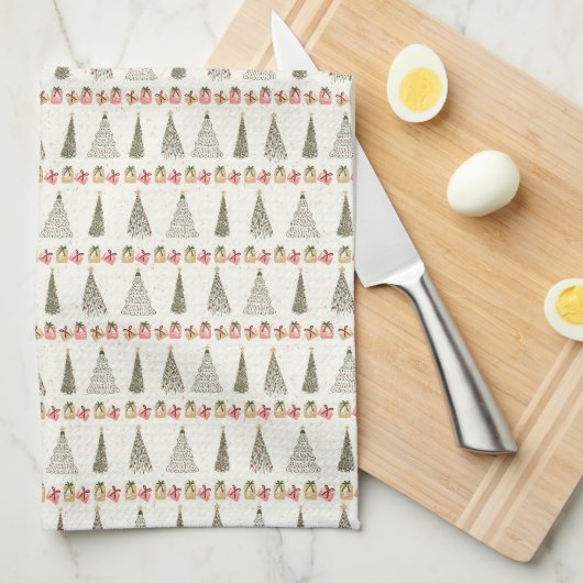 Christmas Trees Tea Towel キッチンタオル (四つ折り)
