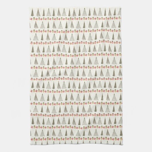 Christmas Trees Tea Towel キッチンタオル (縦)