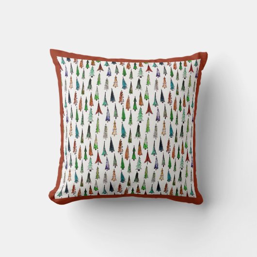 Christmas trees  throw pillow クッション (正面)