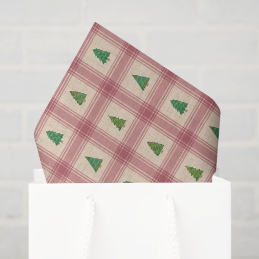 Christmas Trees Tissue Paper with Golden Accents 薄葉紙 (ギフトバッグ)