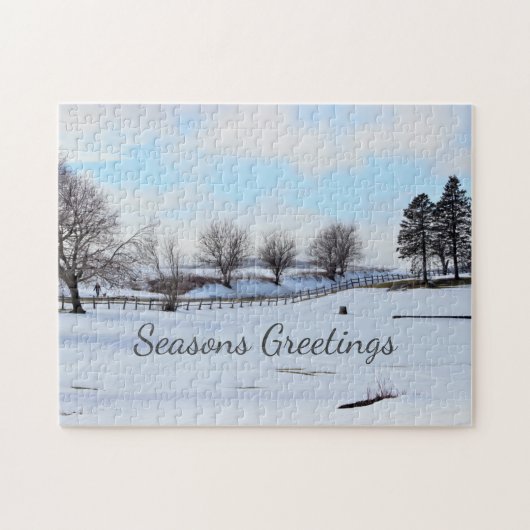 Christmas Trees Winter Scene Jigsaw Puzzle ジグソーパズル (横)