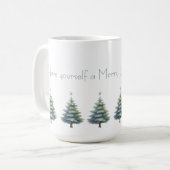 Christmas Trees with Personalized Message Mug コーヒーマグカップ (正面左)