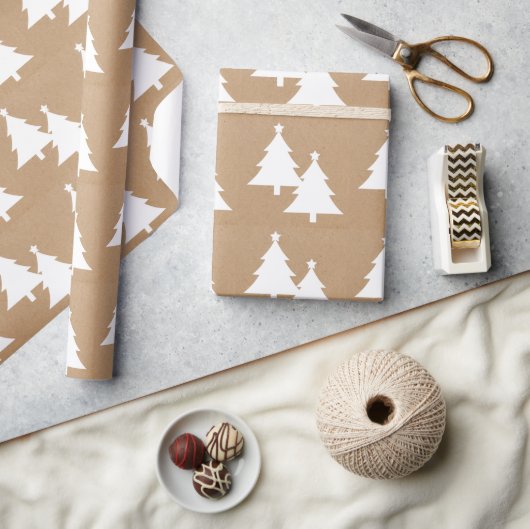 Christmas Trees Wrapping Paper ラッピングペーパー (クラフト)