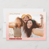 Christmas Trendy Checks Custom Photo Holiday Cards シーズンカード (正面)