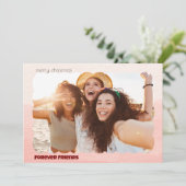 Christmas Trendy Checks Custom Photo Holiday Cards シーズンカード (スタンド正面)