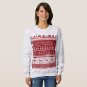 Christmas tress and deer ,sweat-shirt for women  スウェットシャツ (正面フル)