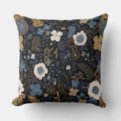 Christmas Tropical Coastal Blue Hibiscus Floral  クッション (正面)