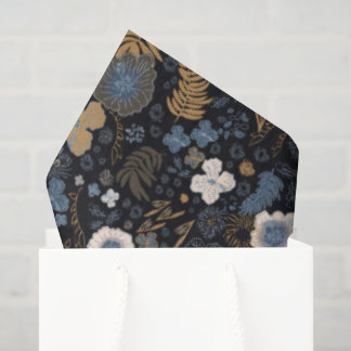 Christmas Tropical Coastal Blue Hibiscus Floral 薄葉紙