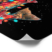 Christmas Trout Fish Funny Fishing Santa Hat Light ポスター (角)