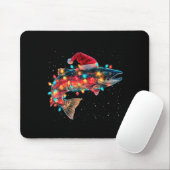 Christmas Trout Fish Funny Fishing Santa Hat Light マウスパッド (マウス)