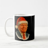 Christmas Trump Face Santa Funny Xmas Meme Men Wom コーヒーマグカップ (左)