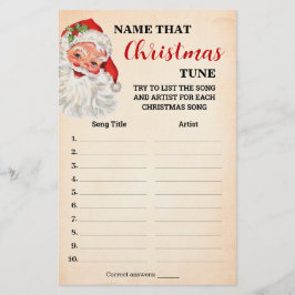 Christmas Tune Santa Game Cardの名前 チラシ