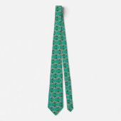 Christmas Turquoise Starfish pattern tie ネクタイ (正面)