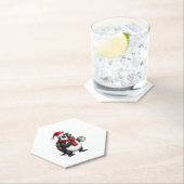 Christmas Turtle with Santa Hat Coffee Lover Funny ペーパーコースター (インサイチュ)