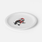 Christmas Turtle with Santa Hat Coffee Lover Funny ペーパープレート (アングル)