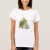 Christmas Turtle with Soccer Ball Tシャツ (正面)