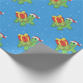 Christmas turtle with the gift ラッピングペーパー (角)