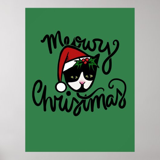 Christmas Tuxedo Cat ポスター (正面)