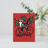 Christmas Tuxedo Cat ポストカード (スタンド正面)