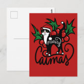 Christmas Tuxedo Cat ポストカード (正面/裏面)