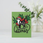 Christmas Tuxedo Cat ポストカード (スタンド正面)