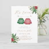 Christmas Twin Brothers Baby Shower Invitation 招待状 (スタンド正面)