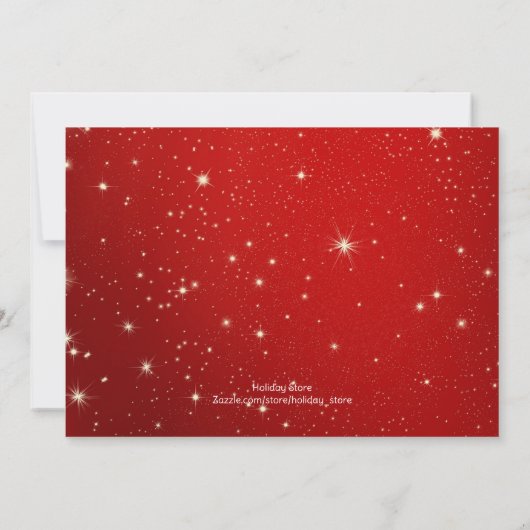 Christmas Twinkling Red One Photo Greeting Card (裏面)