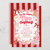 Christmas Two Celebrate 2nd Birthday Invitation 招待状 (正面/裏面)