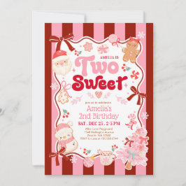 Christmas Two Sweet 2nd Birthday Invitation 招待状